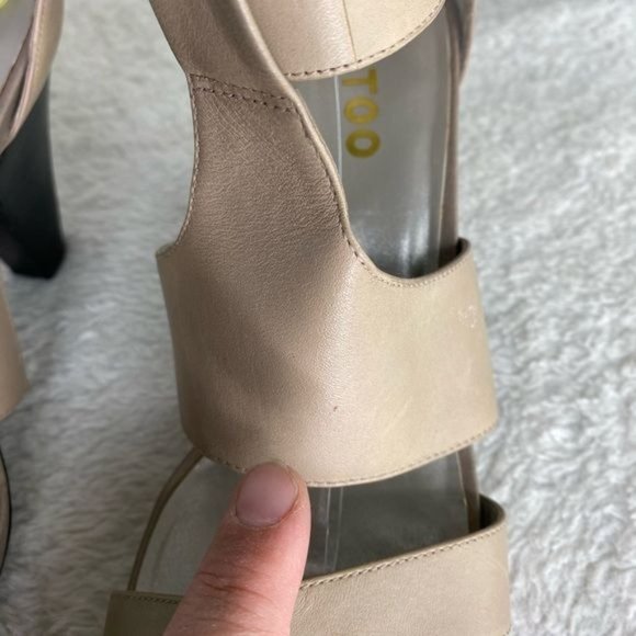 ME TOO Size 9 DIXIE BEIGE Gladiator Leather High Heel Sandal Open Toe Shoes - Picture 5 of 15